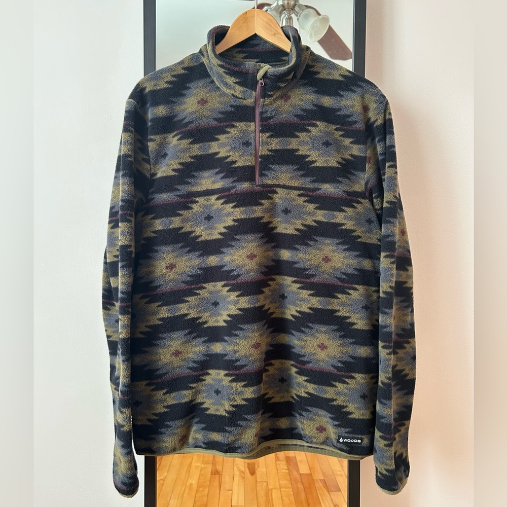 Woods Aztec Blakiston Black Canyon 1/4 Zip Fleece Sweater gorpcore Patagonia